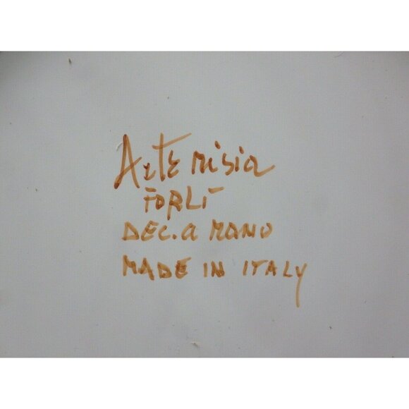 Artemisia Forli Ceramic Plate Floral Bread Olive Oil Vintage Artisan Italy - Picture 5 of 7